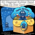 3D Diagonal Rubber Band Pop Up Box Card Kit - Cute Little Dinosaur