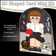 3D Shaped Card Kit - Cute School Teacher