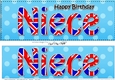 Large DL Happy Birthday NIECE 3D decoupage UK Union Jack