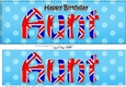 Large DL Happy Birthday AUNT 3D decoupage UK Union Jack