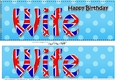 Large DL Happy Birthday WIFE 3D decoupage UK Union Jack