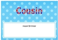 Large DL Happy Birthday COUSIN insert UK Union Jack