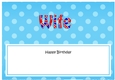 Large DL Happy Birthday WIFE insert UK Union Jack