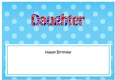 Large DL Happy Birthday DAUGHTER insert UK Union Jack