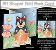 3D Shaped No-Hole Fold Back Card Kit - Flowerpot Friends - Little Husky Dog Misty