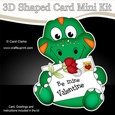 3D Shaped Card Mini Kit - Cute Little Dinosaur has a Valentines Card
