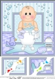 8 x 8 Scalloped Corner Topper - Bathtub Buddies Cute Little Baby Boy