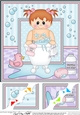 8 x 8 Scalloped Corner Topper - Bathtub Buddies Cute Little Toddler Girl