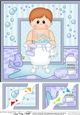 8 x 8 Scalloped Corner Topper - Bathtub Buddies Cute Little Toddler Boy