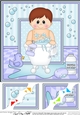 8 x 8 Scalloped Corner Topper - Bathtub Buddies Cute Little Boy