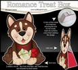 3D Valentine Treat Box Mini Kit - Cute Romantic Husky Dog has a Rose