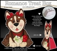 3D Valentine Treat Box Mini Kit - Cute Romantic Husky Dog has a Rose