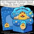 3D Diagonal Rubber Band Pop Up Box Card Kit -  Cute Little Alien
