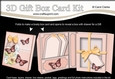 3D Gift Box Card Kit 3d Decoupage - Butterfly & Flowers Birdcage