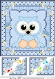 8 x 8 Cute Little Hoot Owl Scalloped Corner Topper  