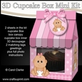 3D Mini Milk Carton Cupcake Treat Box Mini Kit - Cute Little Ethnic Baby Girl