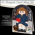 3D Shaped Card Kit - Cute Little Schoolgirl