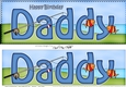 Large DL Happy Birthday DADDY 3D decoupage with Fishing