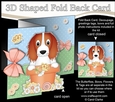 3D Shaped No-Hole Fold Back Card Kit - Flowerpot Friends - Little Springer Spaniel Dog Baxter