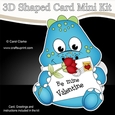3D Shaped Card Mini Kit - Cute Little Dinosaur has a Valentines Card