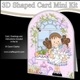 3D Shaped Card  Kit - Country Cottage Girlz Zoe has a Bouquet of Flowers