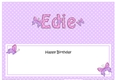 Large DL Happy Birthday EDIE insert