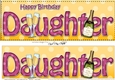 Large DL Happy Birthday DAUGHTER 3D decoupage with Champagne