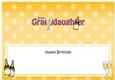 Large DL Happy Birthday GREAT GRANDDAUGHTER insert with Champagne
