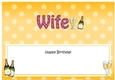 Large DL Happy Birthday WIFE insert with Champagne