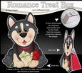 3D Valentine Treat Box Mini Kit - Cute Romantic Husky Dog has a Rose