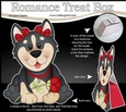 3D Valentine Treat Box Mini Kit - Cute Romantic Husky Dog has a Rose