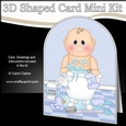 3D Shaped Card Kit - Bathtub Buddies - Cute Little Baby Boy