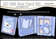 3D Cute Little Teddy Bear Gift Box Card Kit 3d Decoupage