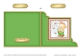 Cute Hunney Bear Robert has pretty Flowers - Cut and Fold Corner Card  