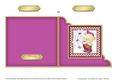 Cute Hunney Bear Robert has pretty Flowers - Cut and Fold Corner Card  