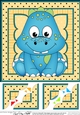8 x 8 Cute Little Dinosaur Scalloped Corner Topper