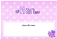 Large DL Happy Birthday NAN insert with Roses
