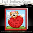 8 x 8 Mia Meerkat Get Well Heart Scalloped Corner Kit