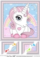 8 x 8 Cute Little Unicorn Scalloped Corner Topper