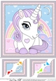 8 x 8 Cute Little Unicorn Scalloped Corner Topper