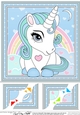 8 x 8 Cute Little Unicorn Scalloped Corner Topper