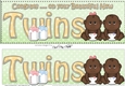 Large DL Ethnic New Baby Congratulations on Your Beautiful New ... TWINS 3D decoupage