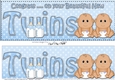 Large DL Ethnic New Baby Congratulations on Your Beautiful New ... TWINS 3D decoupage