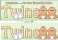 Large DL Ethnic New Baby Congratulations on Your Beautiful New ... TWINS 3D decoupage