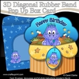 3D Diagonal Rubber Band Pop Up Box Card Kit - Cute Little Dinosaur