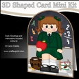 3D Shaped Card Kit - Cute Little Schoolgirl