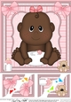 8 x 8 Cute Ethnic New Baby Girl Scalloped Corner Topper
