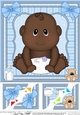 8 x 8 Cute Ethnic New Baby Boy Scalloped Corner Topper