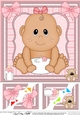 8 x 8 Cute Ethnic New Baby Girl Scalloped Corner Topper