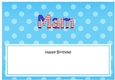 Large DL Happy Birthday MAM insert USA Stars & Stripes